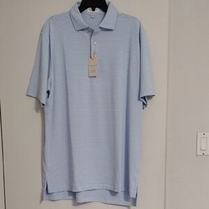 Peter Millar Sky Blue Striped Polo Shirt